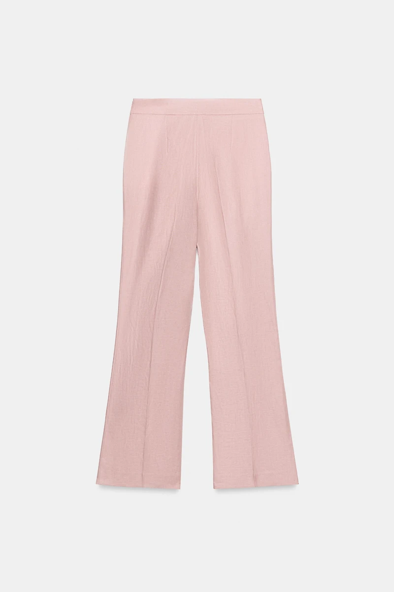 100% LINEN STRAIGHT LEG PANTS