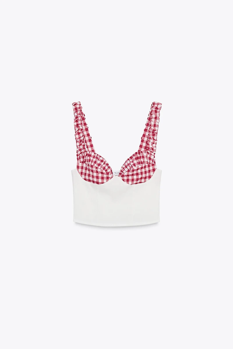 GINGHAM CORSET TOP