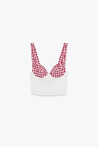 GINGHAM CORSET TOP