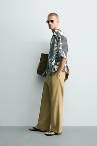 STRIPED PRINT BOXY FIT SHIRT