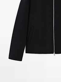 Pinstripe wool blend jacket