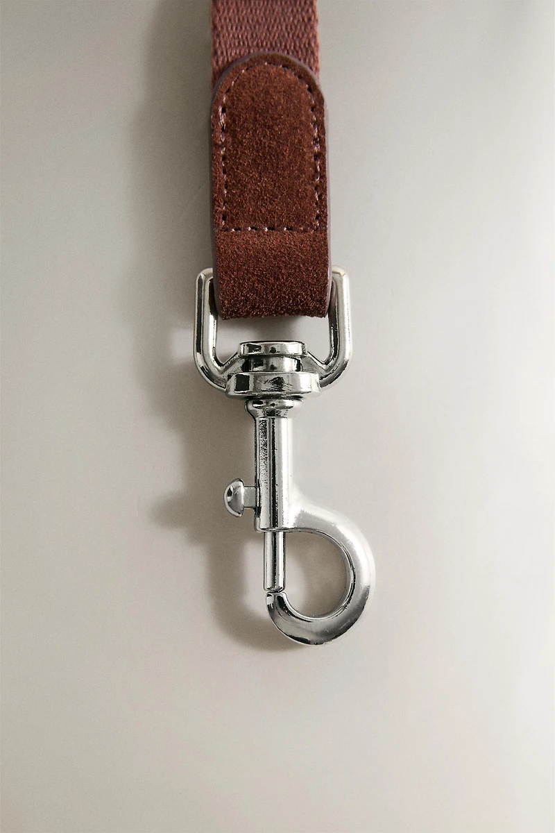 LEATHER PET LEAD WITH CLIP