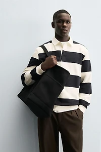 CONTRAST COLLAR POLO SWEATSHIRT