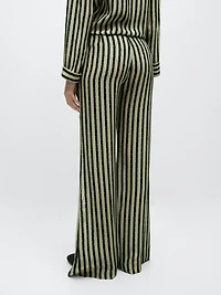 Striped flare fit trousers