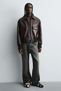 SABOTS EN CUIR EFFET FOURRURE