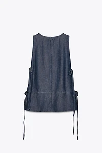 ZW COLLECTION DENIM TIE TOP