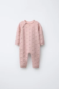 LONG EMBROIDERED FLORAL KNIT JUMPSUIT