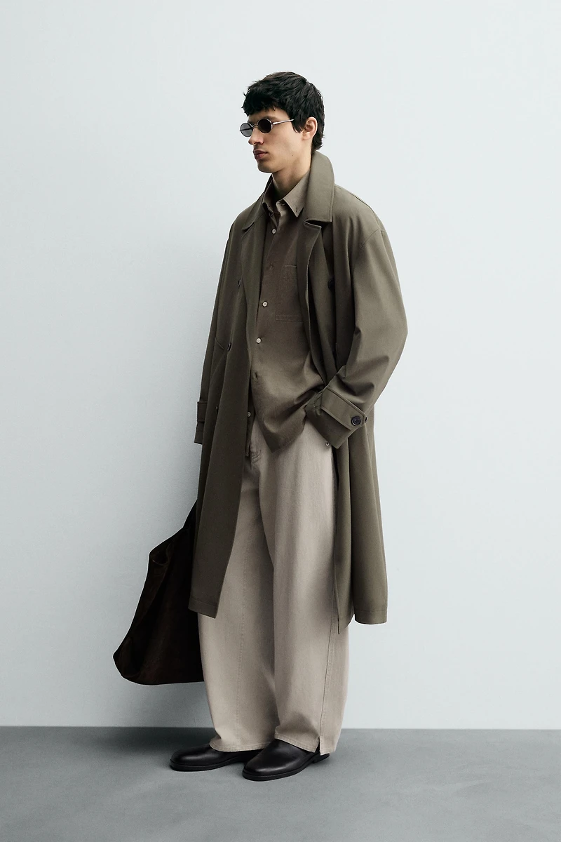 FLOWY OVERSIZED FIT TRENCH COAT