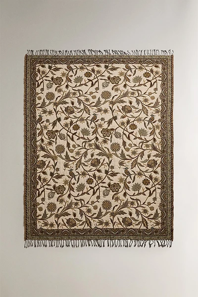 PLAID JACQUARD FLEURS