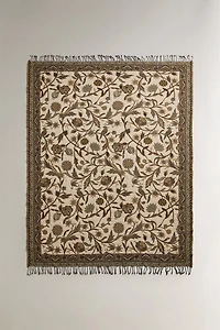 PLAID JACQUARD FLEURS