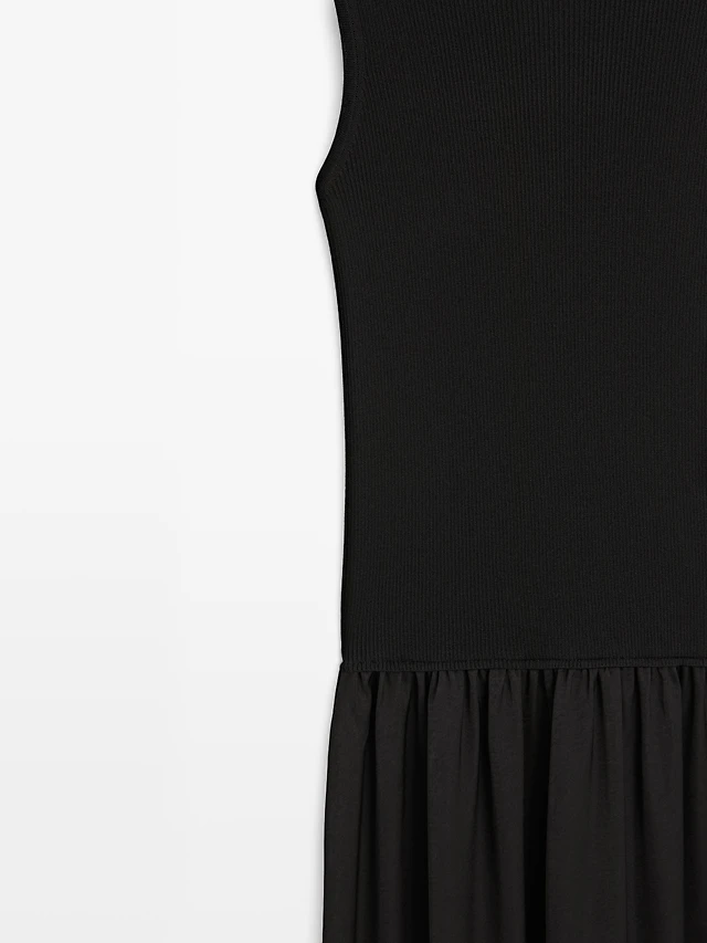 Zara CONTRAST TRIM MIDI DRESS | Place Rosemre