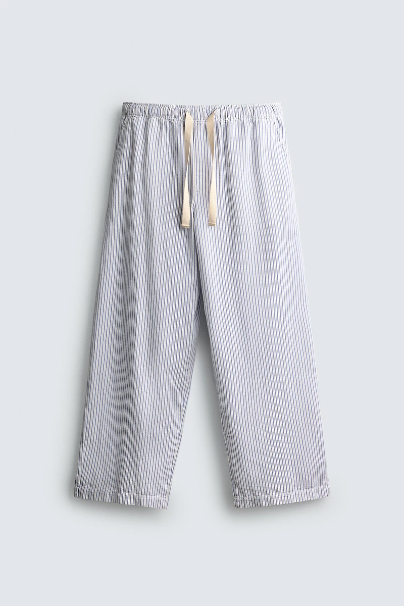 STRIPED WIDE FIT PANTS