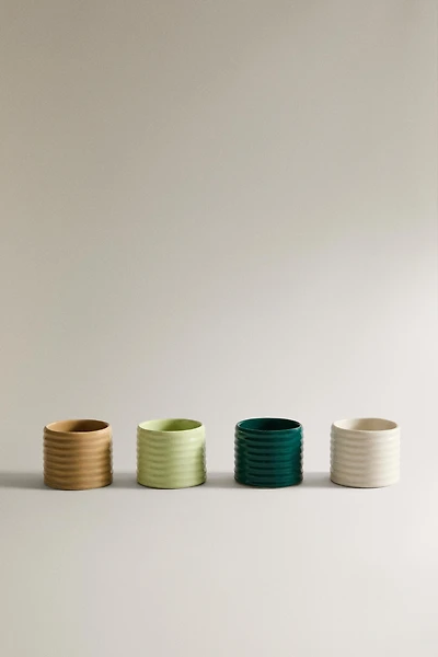 LOT DE PORTE-SERVIETTES EN CÉRAMIQUE EN RELIEF (LOT DE 4)