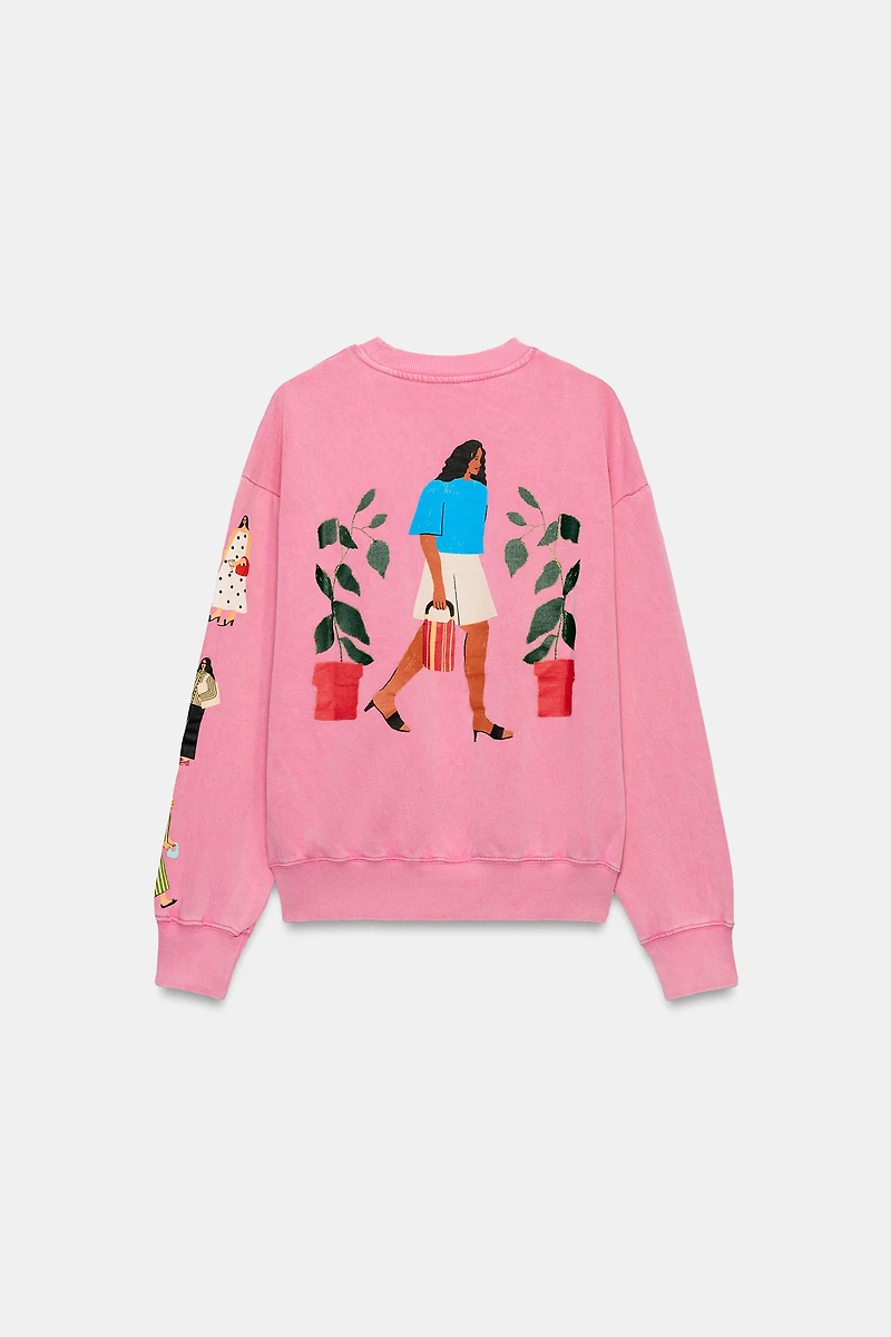 PHILIPPA COULES WASHED EFFECT SWEATSHIRT