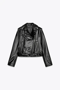 FAUX LEATHER BIKER JACKET