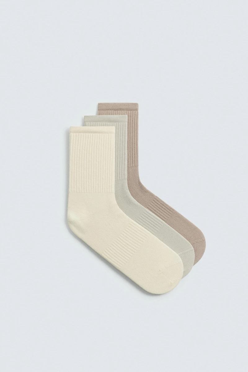 3-PACK RIB SOCKS