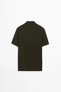 Cotton blend polo shirt with button detail