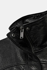 100% LEATHER OVERSIZED JACKET