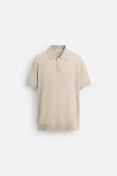 COTTON - SILK BLEND KNIT POLO