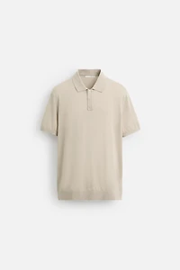 COTTON - SILK BLEND KNIT POLO