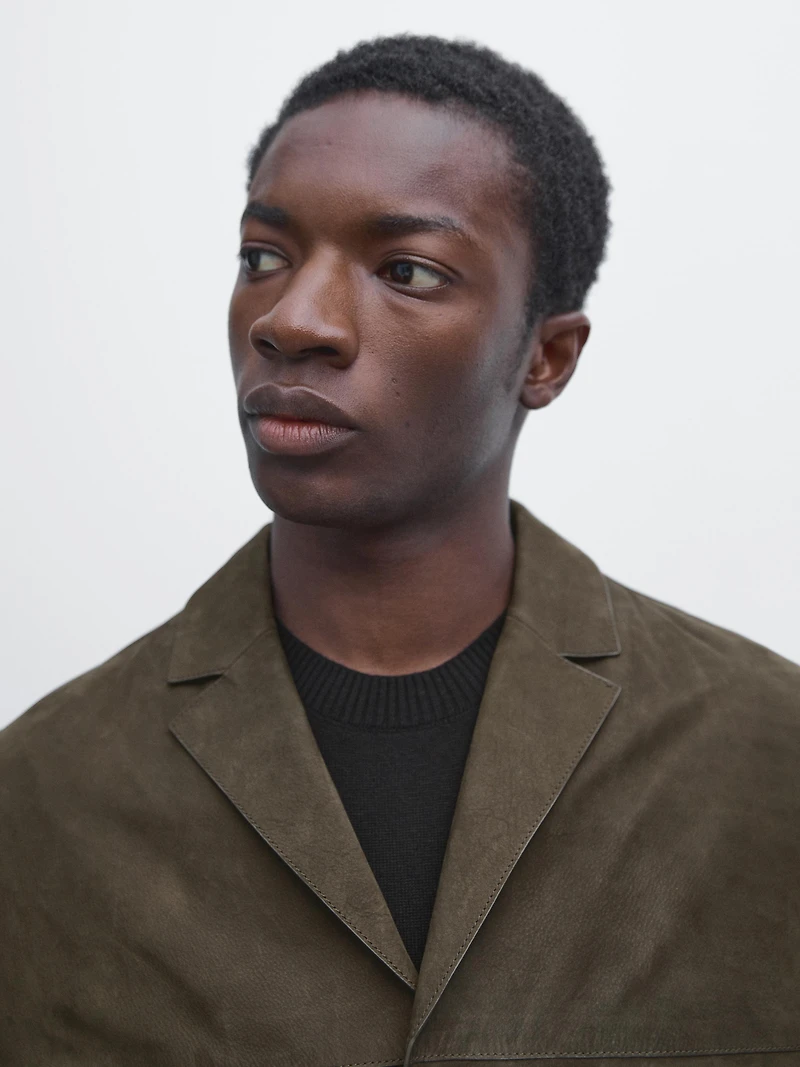 Nubuck leather blazer