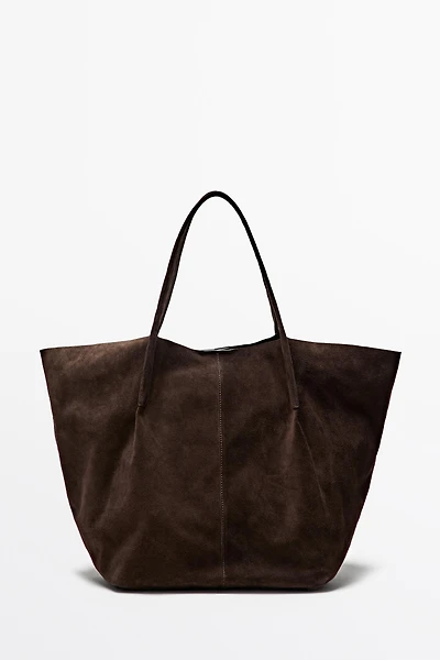 Tote bag en croûte de cuir