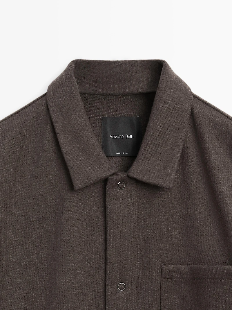 Snap-button overshirt with pocket detail