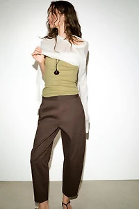 HERRINGBONE BARREL PANTS