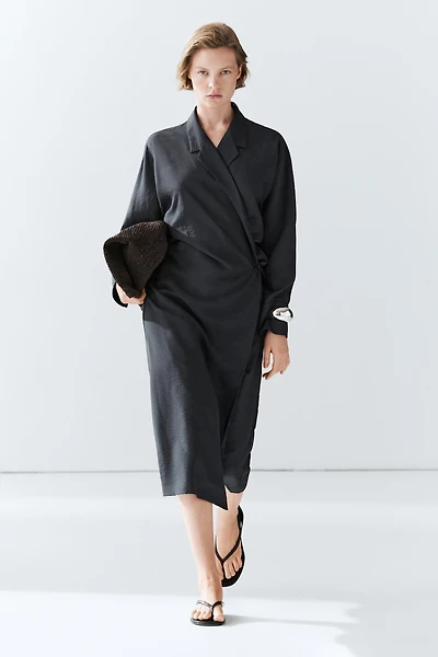 Midi dress with draped detail