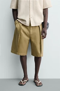 BERMUDA RELAXED FIT À PINCES
