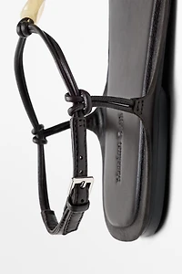 Flat slider sandals with stones