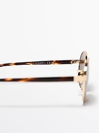 Round metal sunglasses - tortoiseshell effect