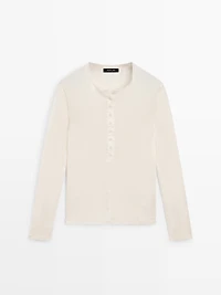 Button-up cotton T-shirt