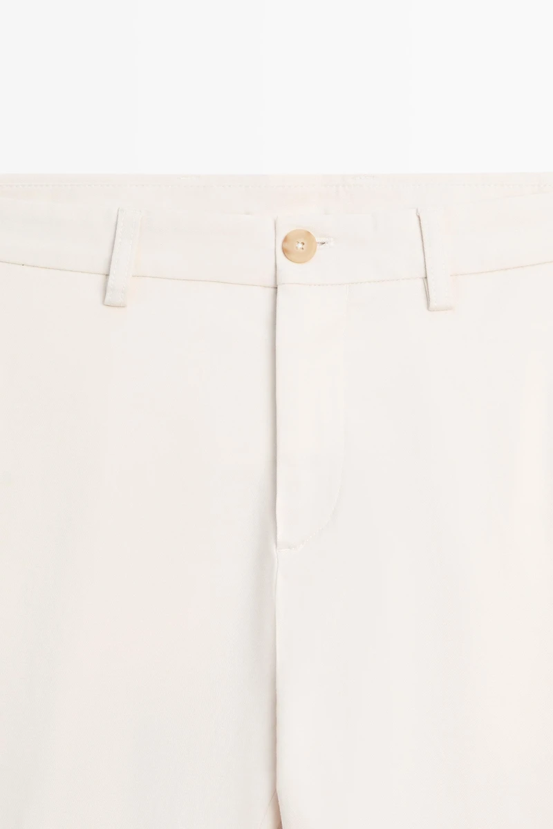 Cotton blend slim fit pants