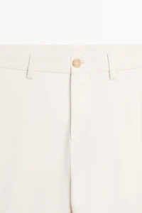 Cotton blend slim fit pants