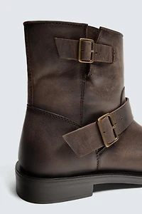 LIMITED EDITION BUCKLED LEATHER BOOTS