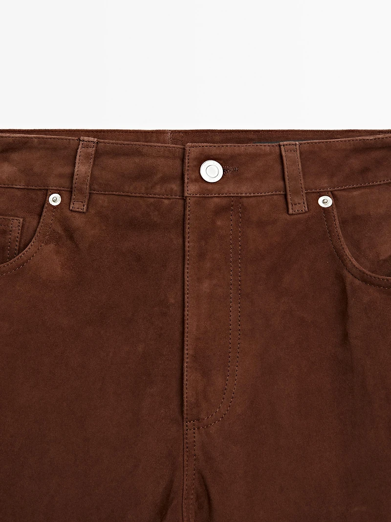 Suede leather trousers