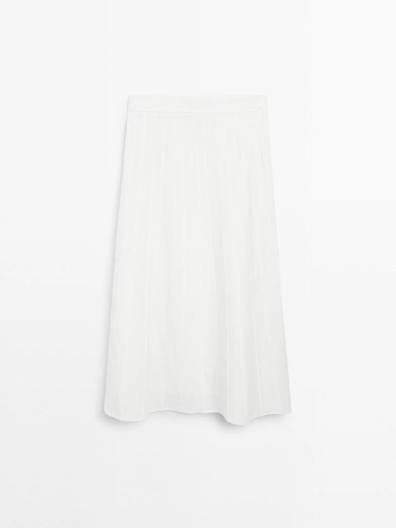 Godet midi skirt with seam details