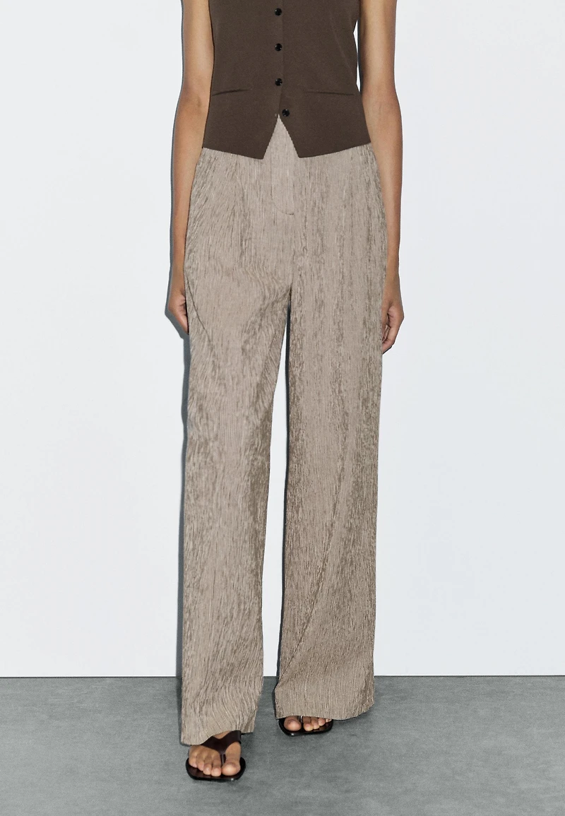 Textured multi-stripe trousers