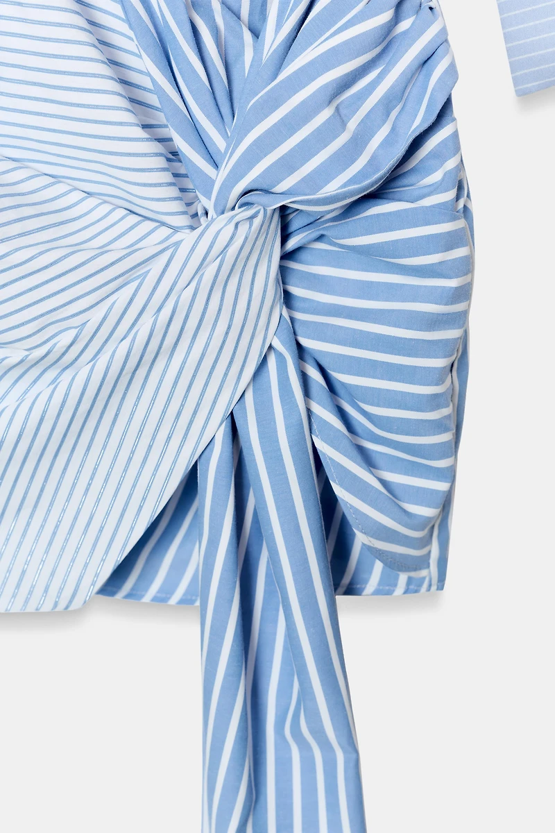 ROBE CHEMISE COURTE À NŒUD