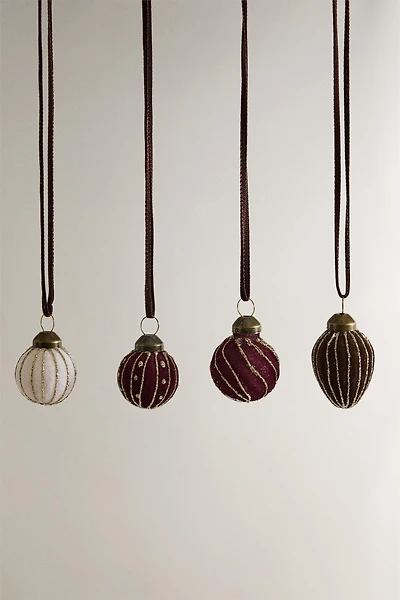 SET OF VELVET BALL CHRISTMAS TREE ORNAMENTS (SET OF 20)