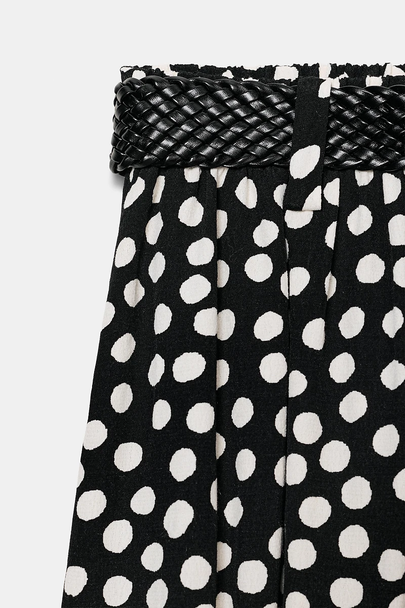POLKA DOT CULOTTES WITH BELT