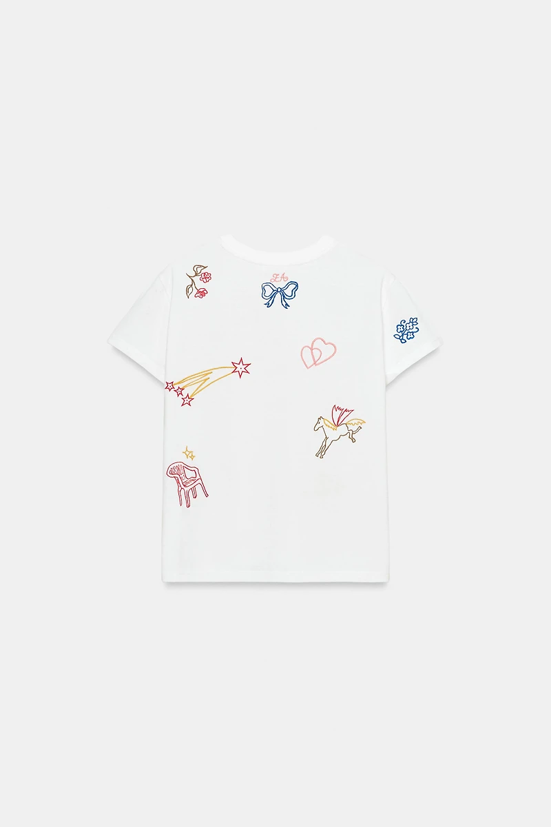 T-SHIRT BRODERIES CONTRASTE