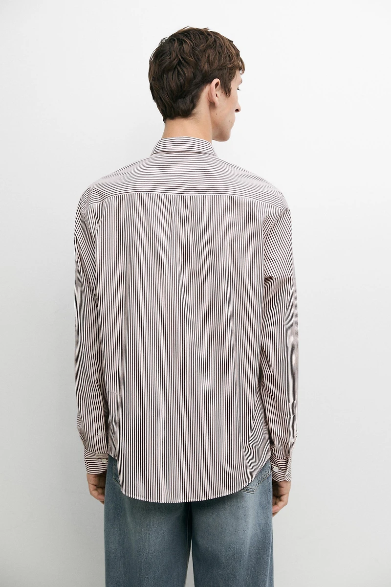 100% cotton regular fit striped shirt