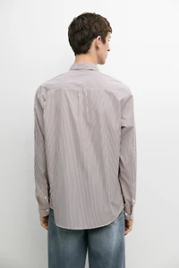 100% cotton regular fit striped shirt