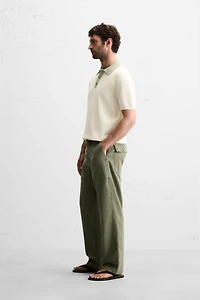 CONTRAST KNIT POLO SHIRT