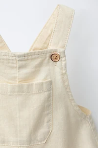 LINEN AND COTTON OVERALL SHORTS