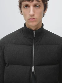 Knit down blend puffer jacket