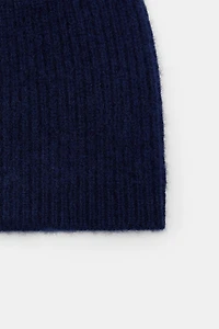 RIBBED CASHMERE BLEND BEANIE