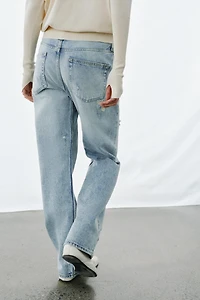 ZW COLLECTION RELAXED STRAIGHT LOW RISE JEANS